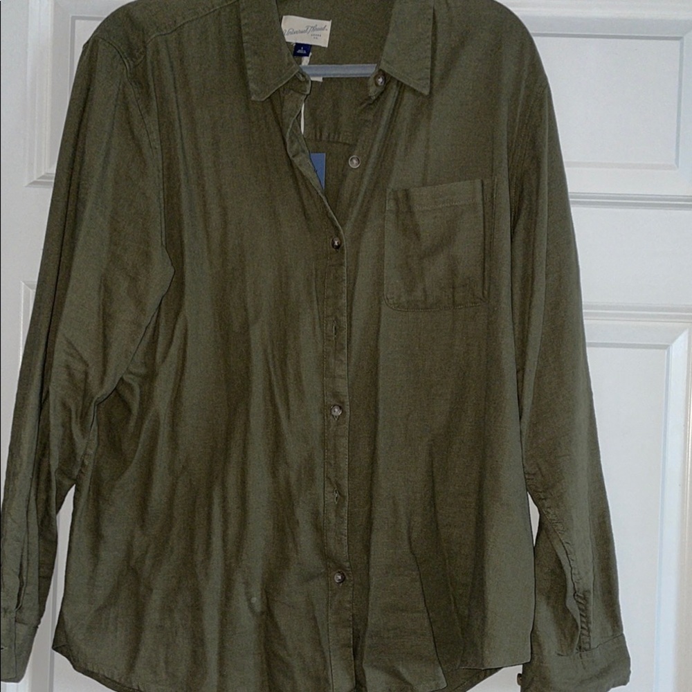 New  Khaki Green button down Shirt